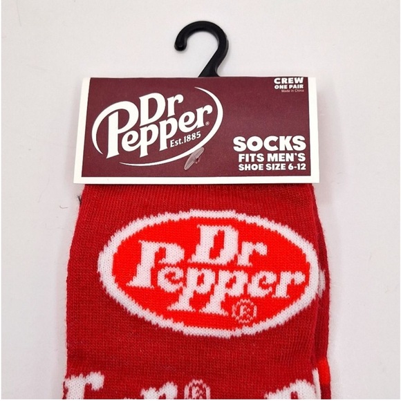 Dr. Pepper crew socks soda drink graphic novelty socks - Picture 2 of 4